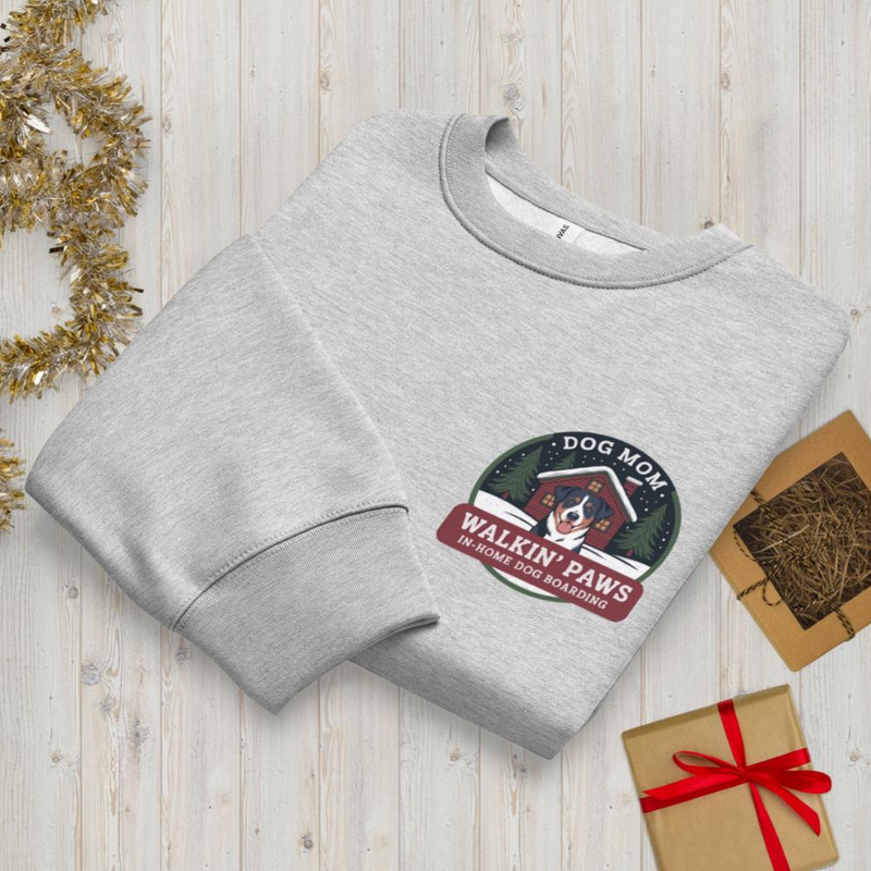 Dog Mom Christmas Badge: Crewneck