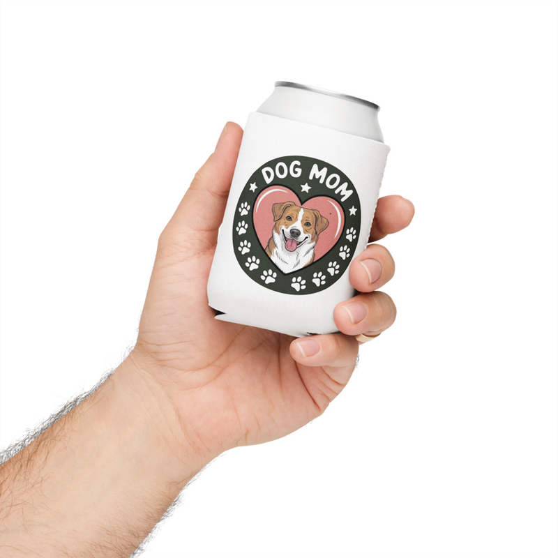 Dog Mom Badge: Can Koozie