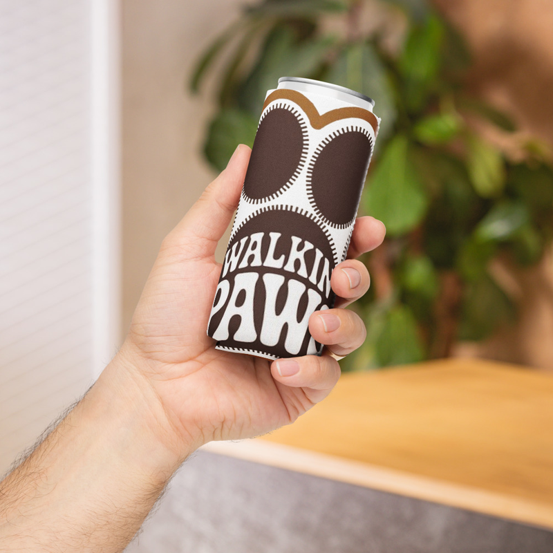 Retro Paw Logo: Can Koozie