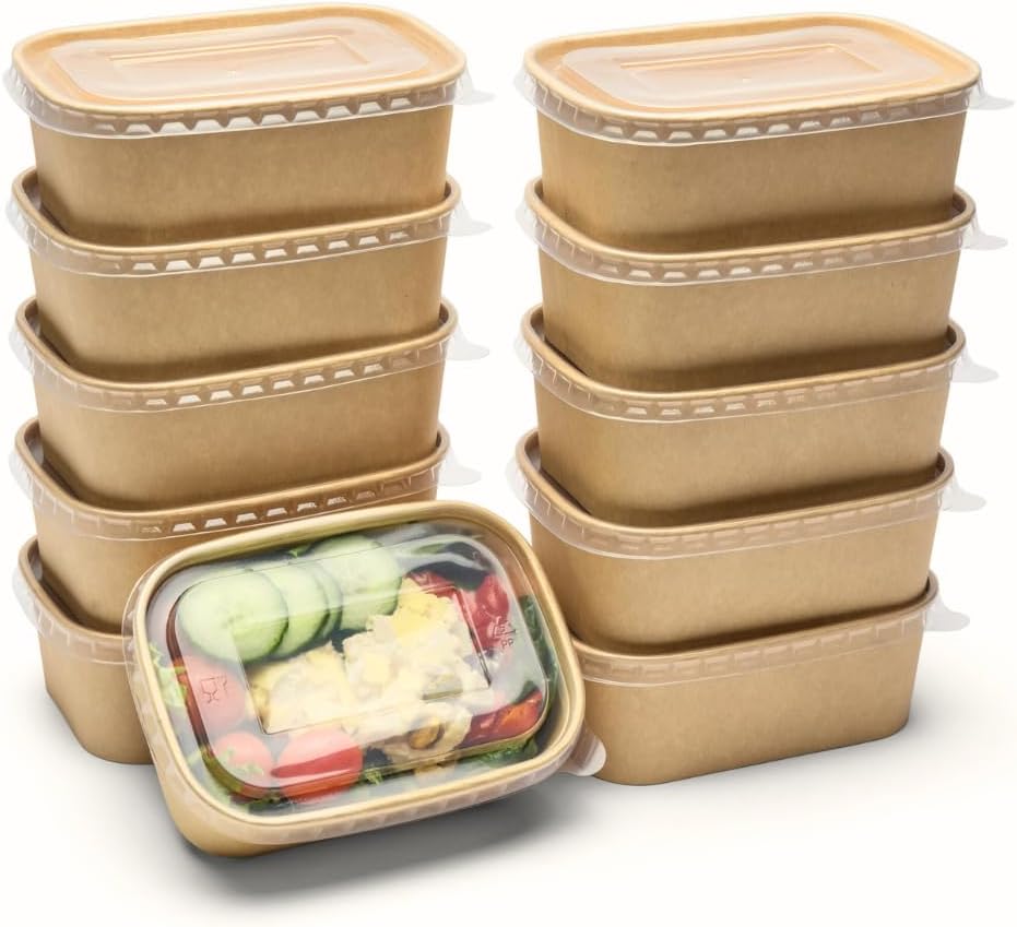 Food Containers with PP Lids Rectangular Takeaway Box