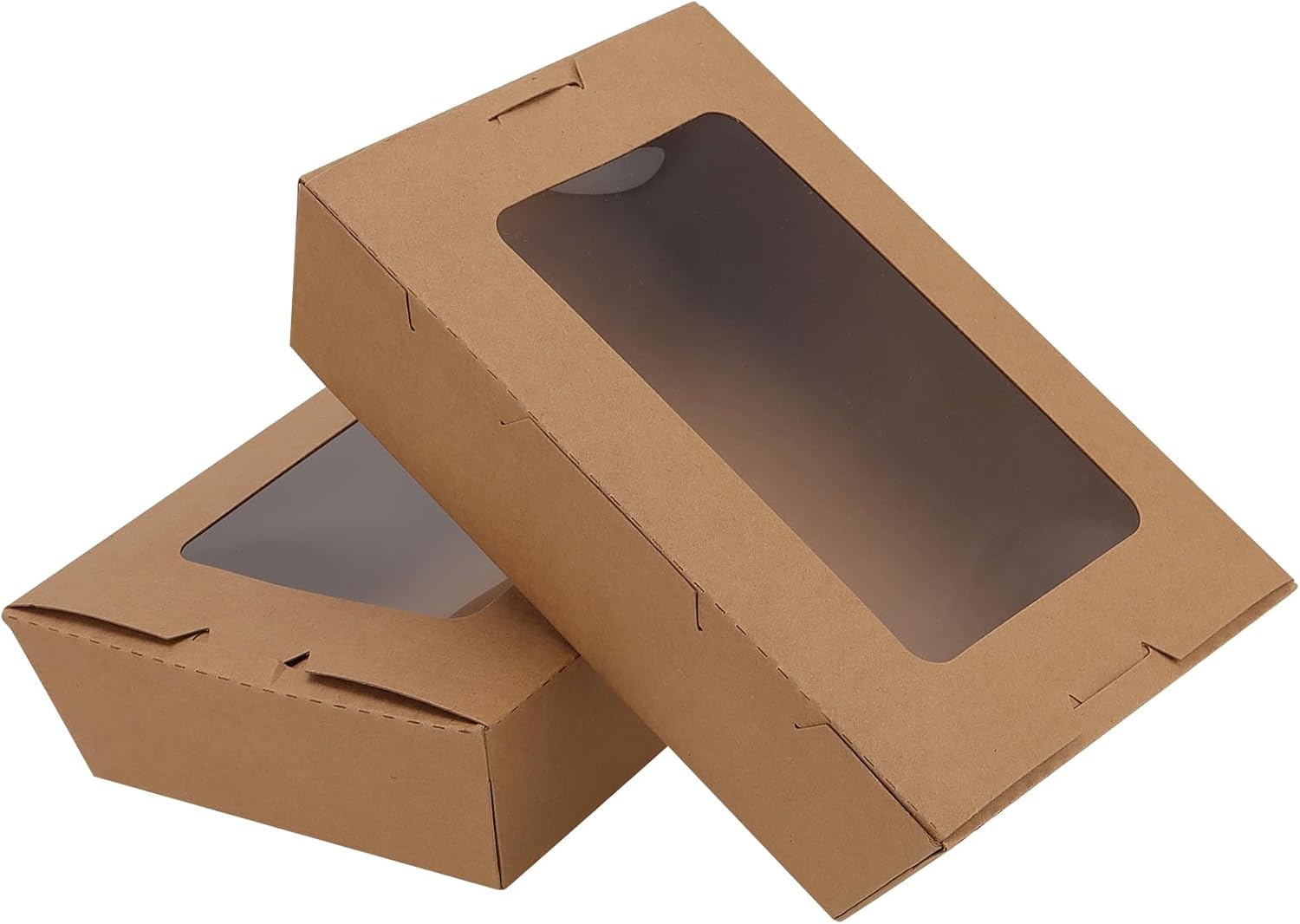 Takeaway food container box with window