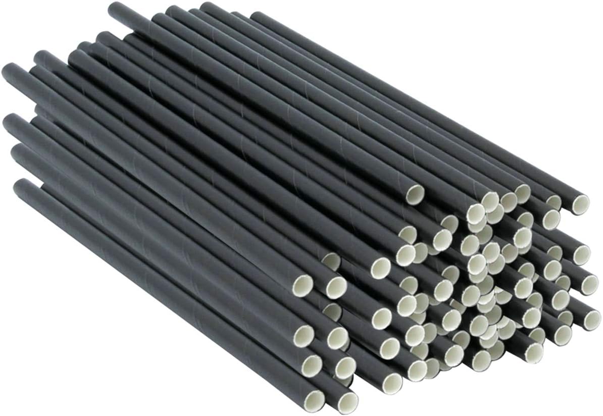 Black  paper drinking straws