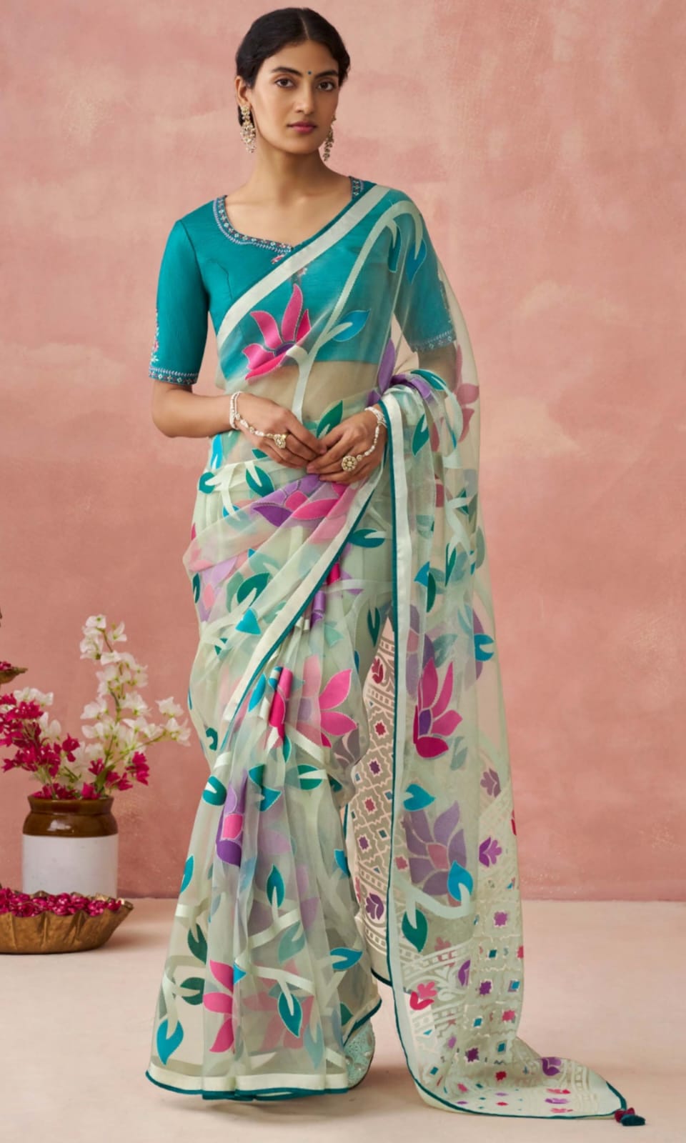 Elegant Floral Sari