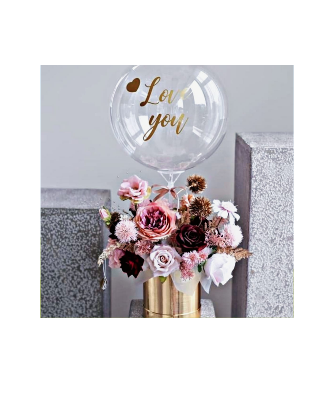 Decorative Flower Arrangement with Balloon