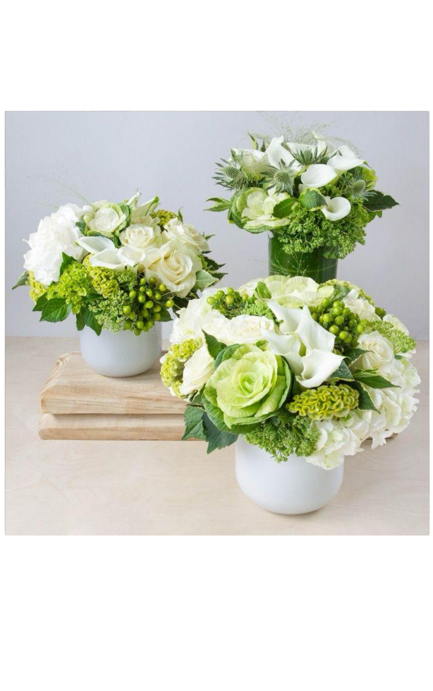 Elegant White and Green Floral Arrangements