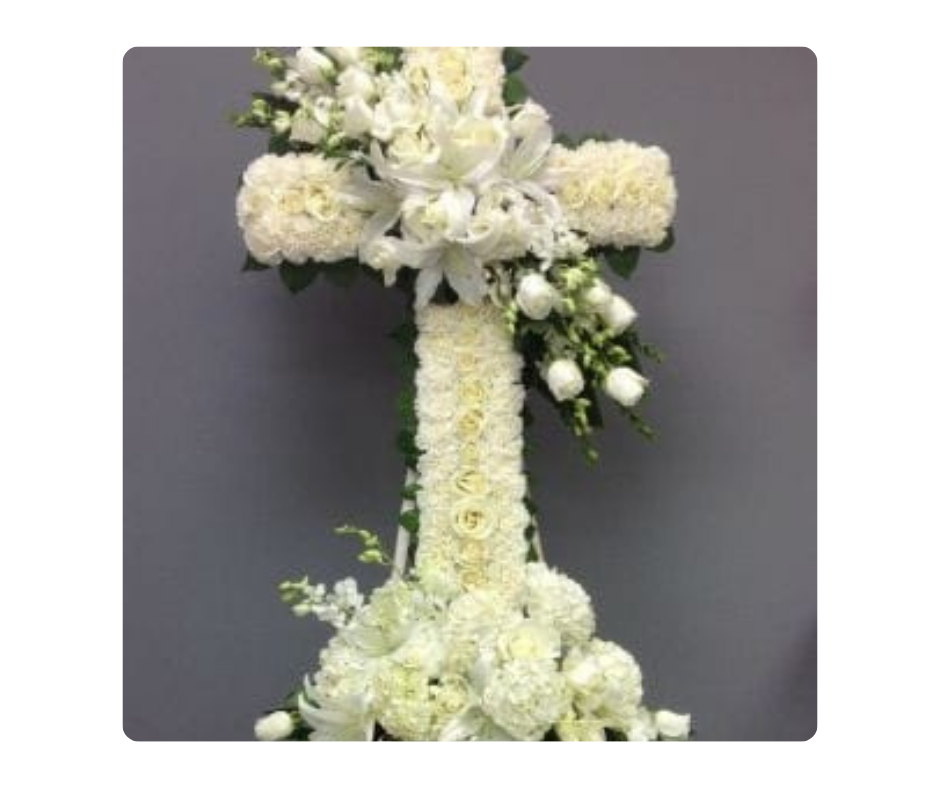 Rangkaian Bunga Salib Putih