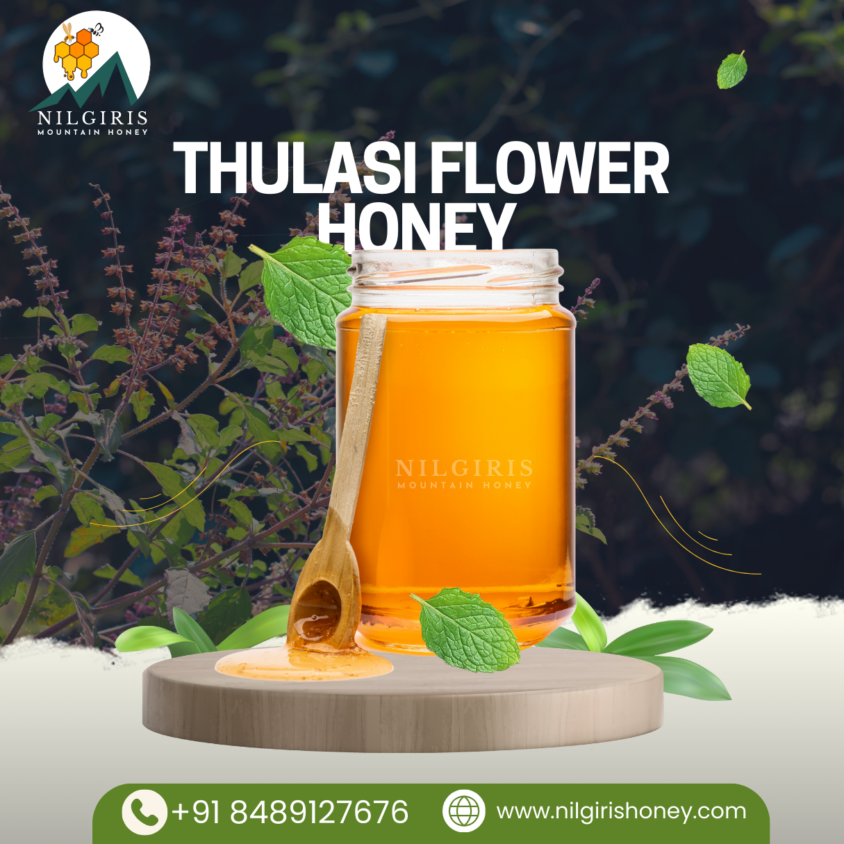 Raw Tulsi Flower Honey - Reduce cancer cells and eyesight