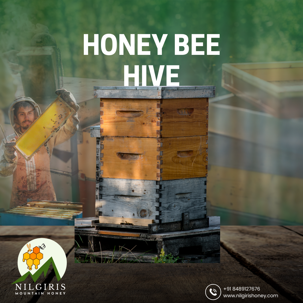 Honey Bee Hive Mahogany's wood for indian Honey 5 years long lost