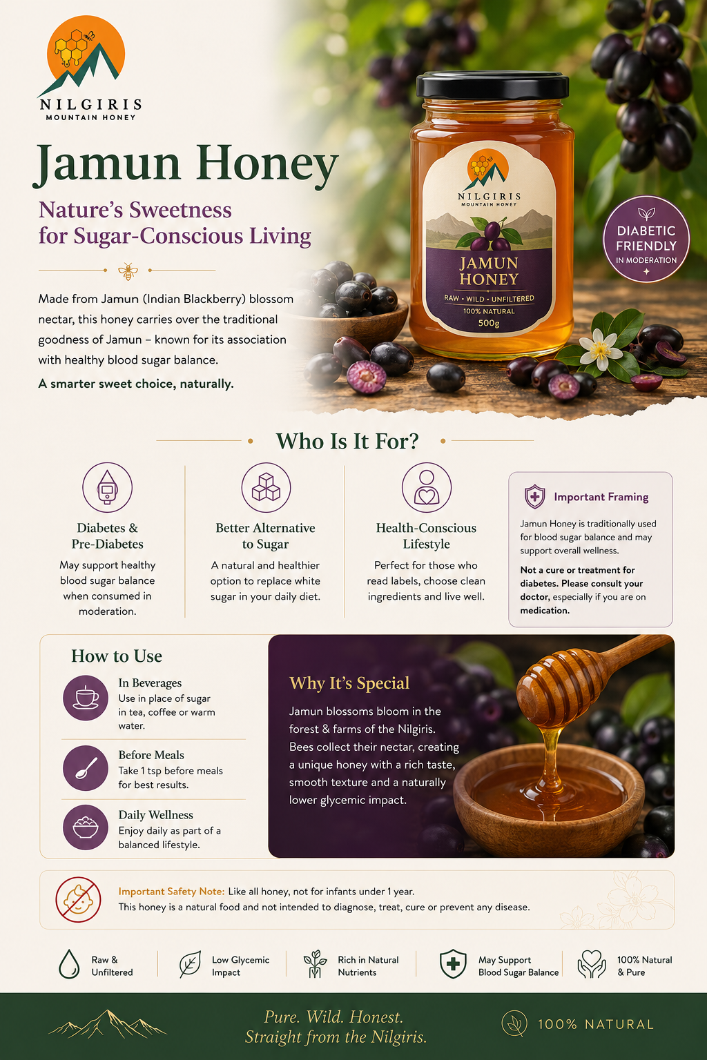 Jamun Raw Honey – Single Floral Source | Rich & Distinctive