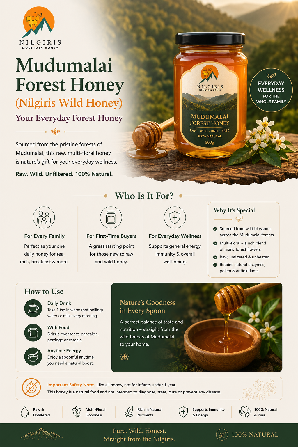 Mudumalai Wild Forest Honey | Premium Mudumalai Souvenir & Eco-Friendly Local Product