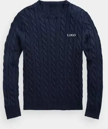 Navy Blue Cable Knit Sweater