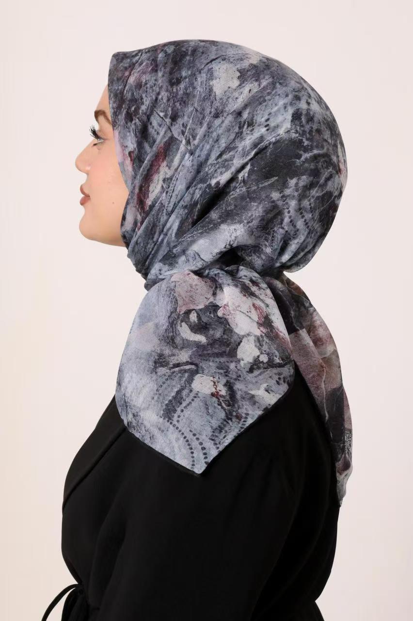 Gray Patterned Hijab