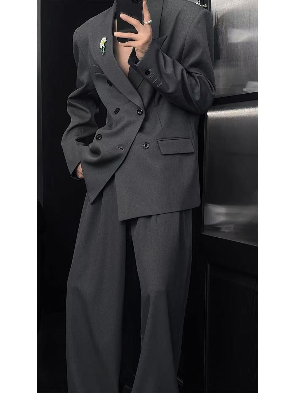 Oversized Charcoal Gray Suit