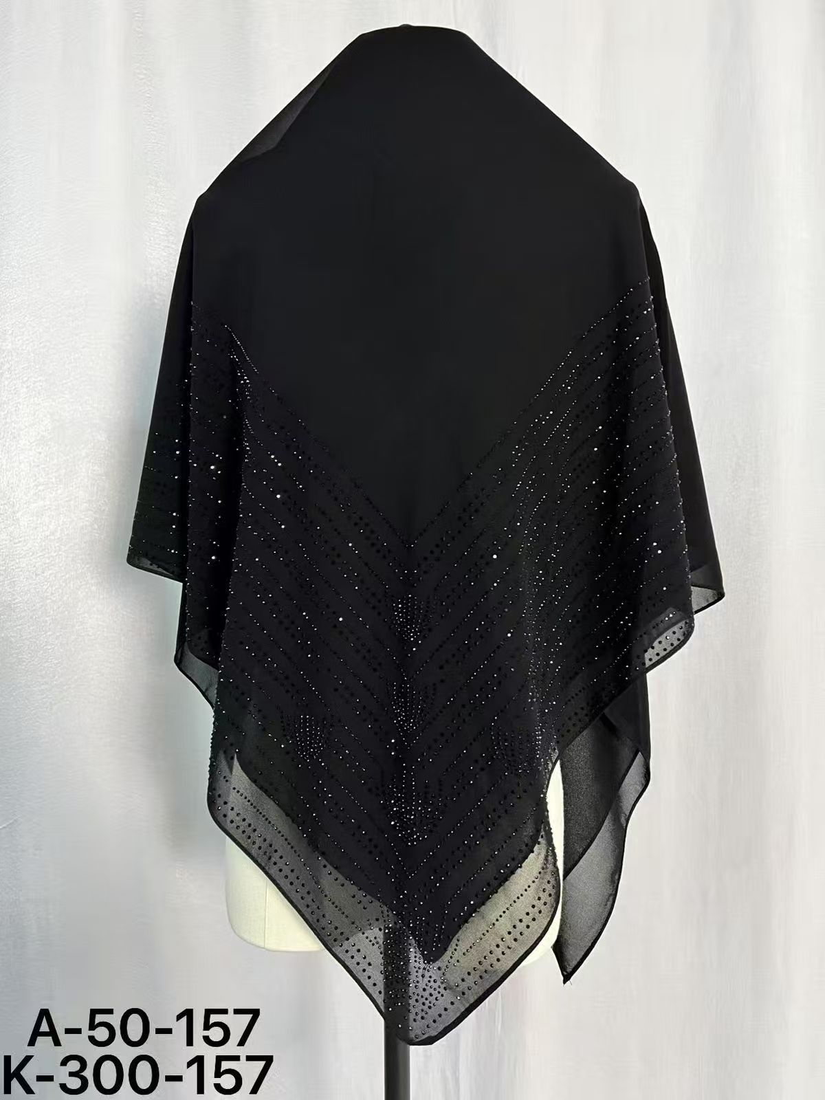 Elegant Black Beaded Shawl