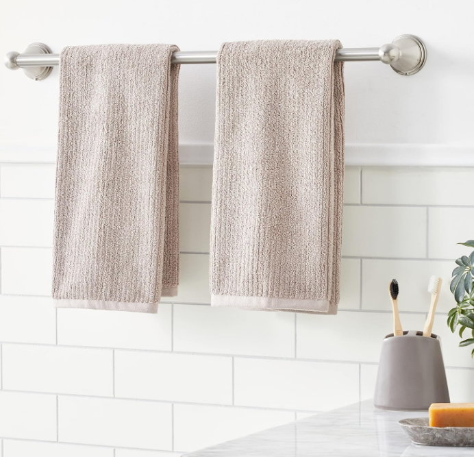 Straight Modern Towel Bathroom Bar, 24 Inch, Satin Nickel