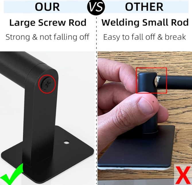 Bathroom Towel Bar, 24 Inch Towel Racks for Bathroom Wall Mounted, Heavy Duty Hand Towel Holder Organizer, Modern Home Decor Towel Rod, Matte Black Single Bar