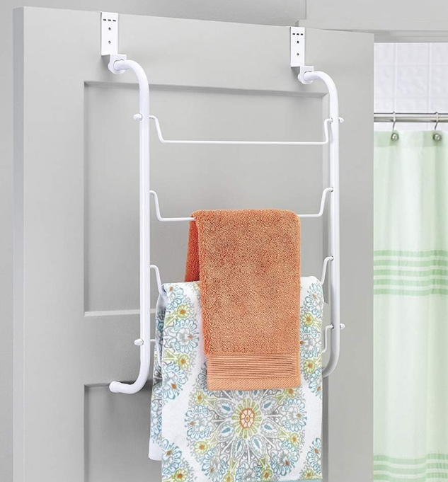 Over The Door, White Towel Rack, Medium