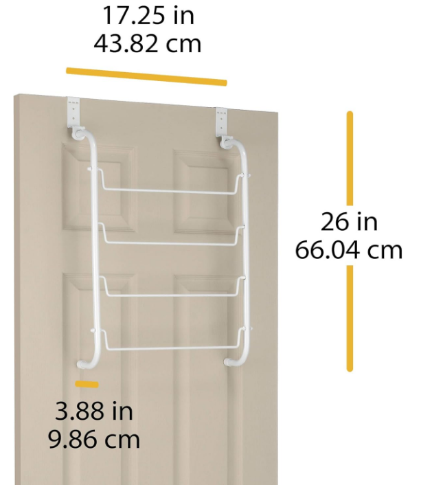 Over The Door, White Towel Rack, Medium