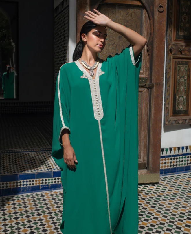 Elegant green kaftan