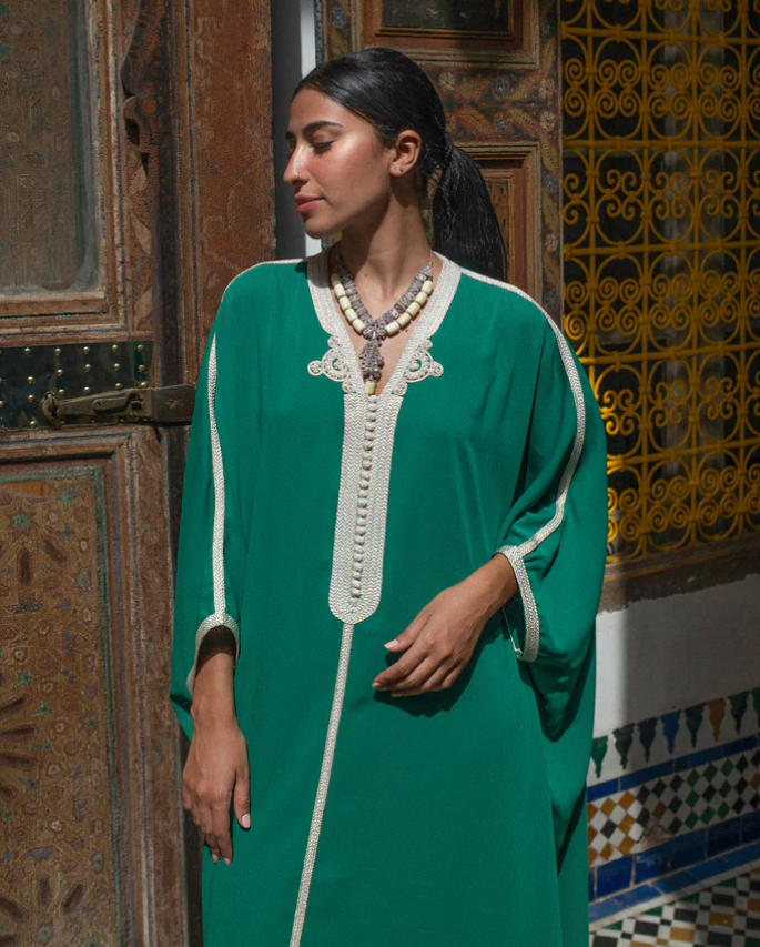 Elegant green kaftan