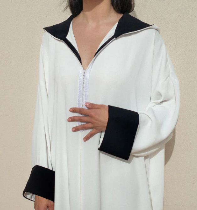 White Loose-Fit Djellaba
