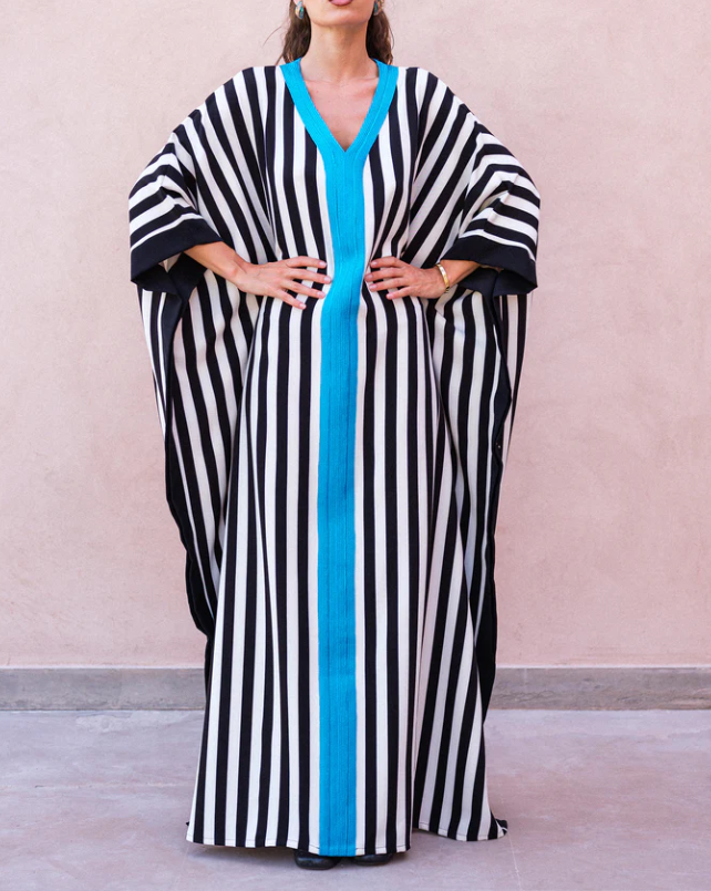 Striped Kaftan Dress