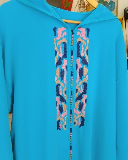 Embroidered Blue Kaftan