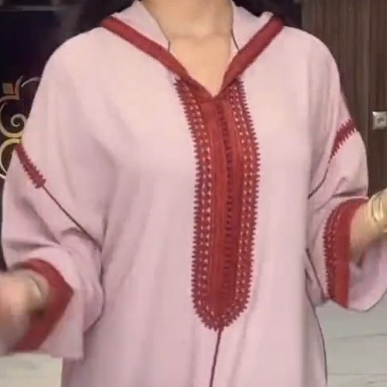 Embroidered Pink Kaftan