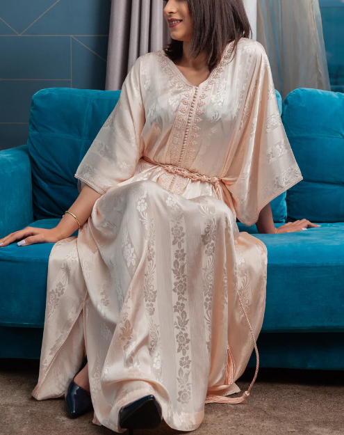 Elegant Beige Kaftan Dress
