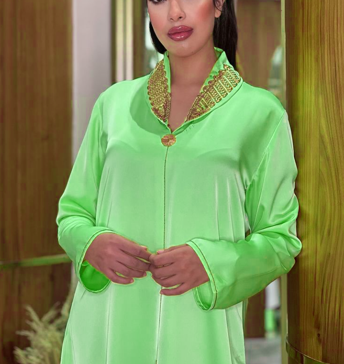 Elegant Lime Green Kaftan