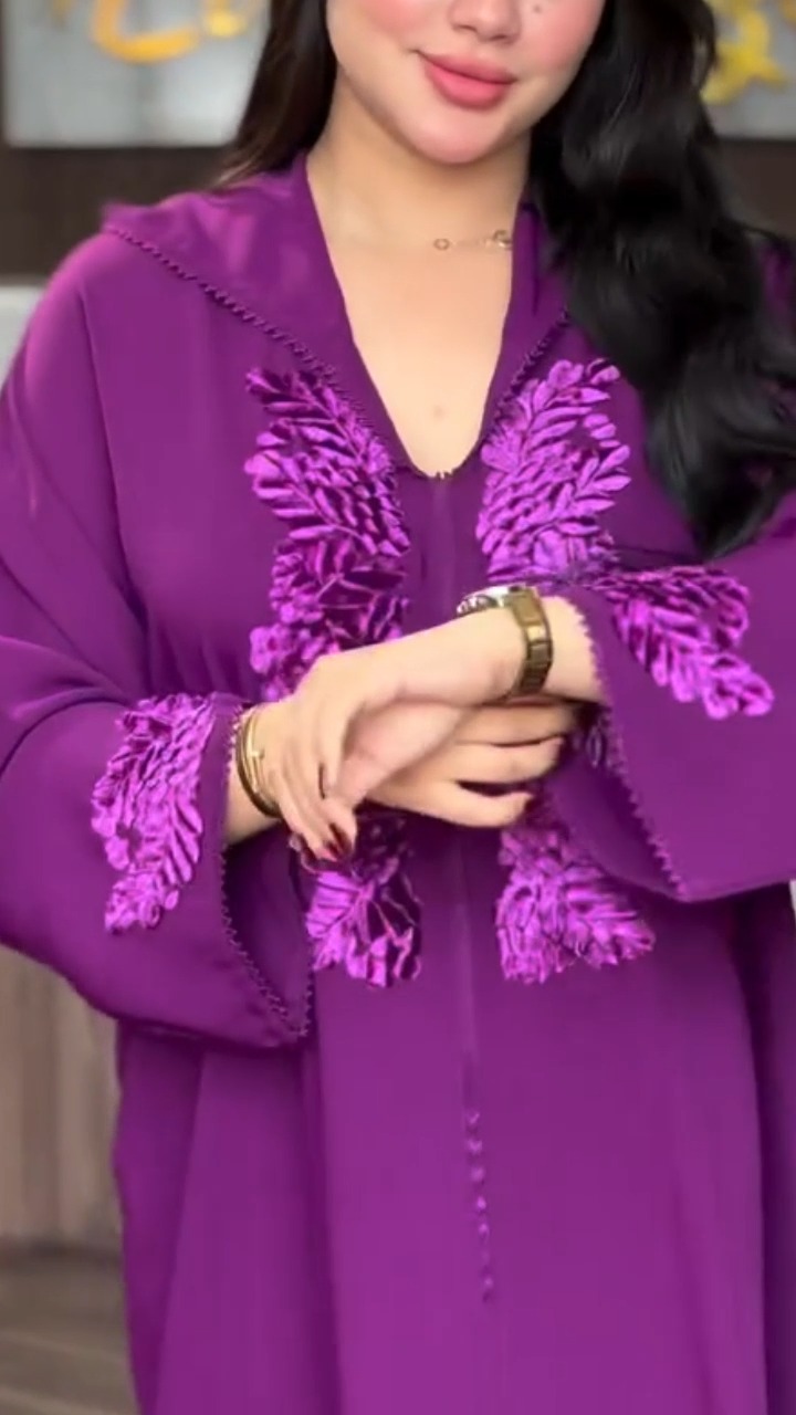 Purple Embroidered jallabya