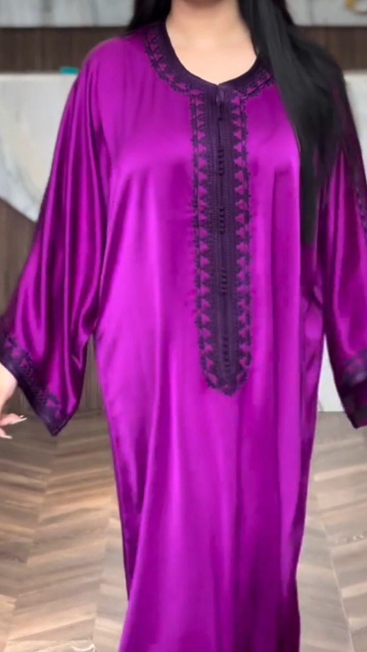 Purple Satin Caftan