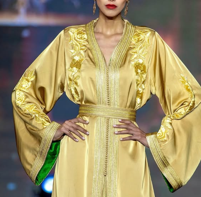 Elegant Gold Embroidered caftan