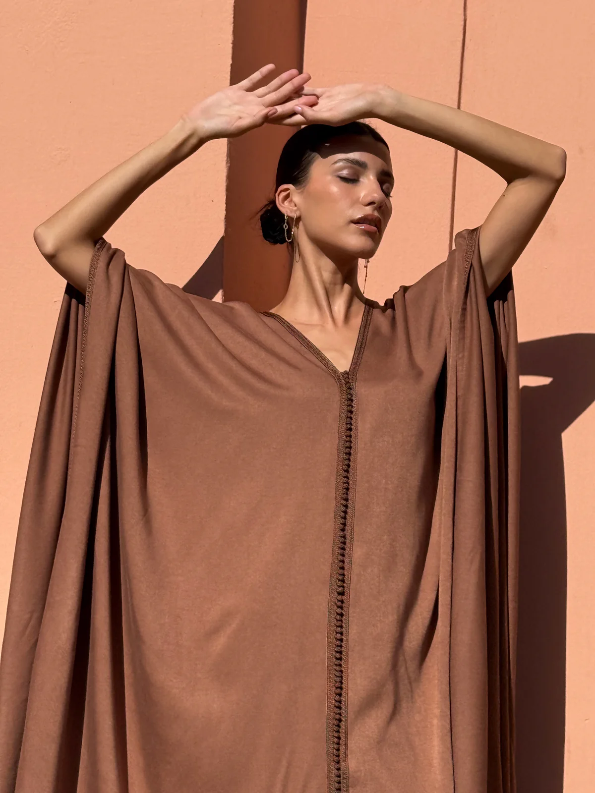 Elegant Brown Kaftan Set 2 pieces