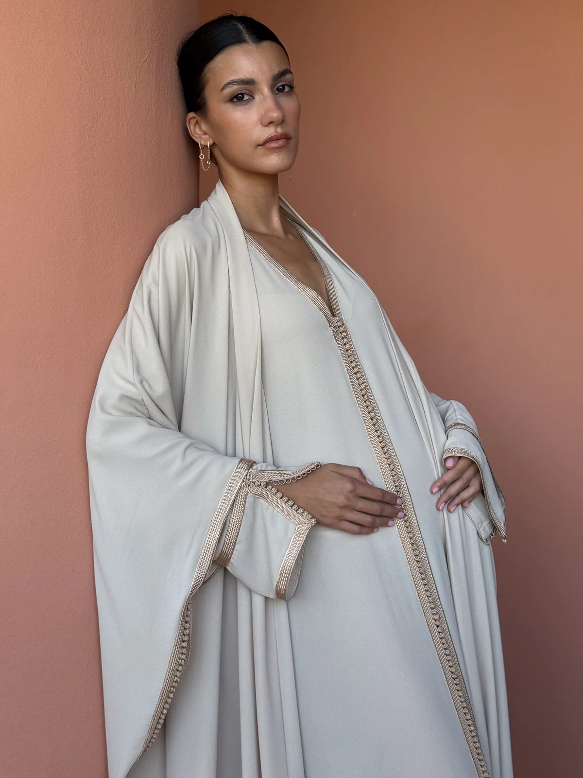 Elegant Cream Abaya