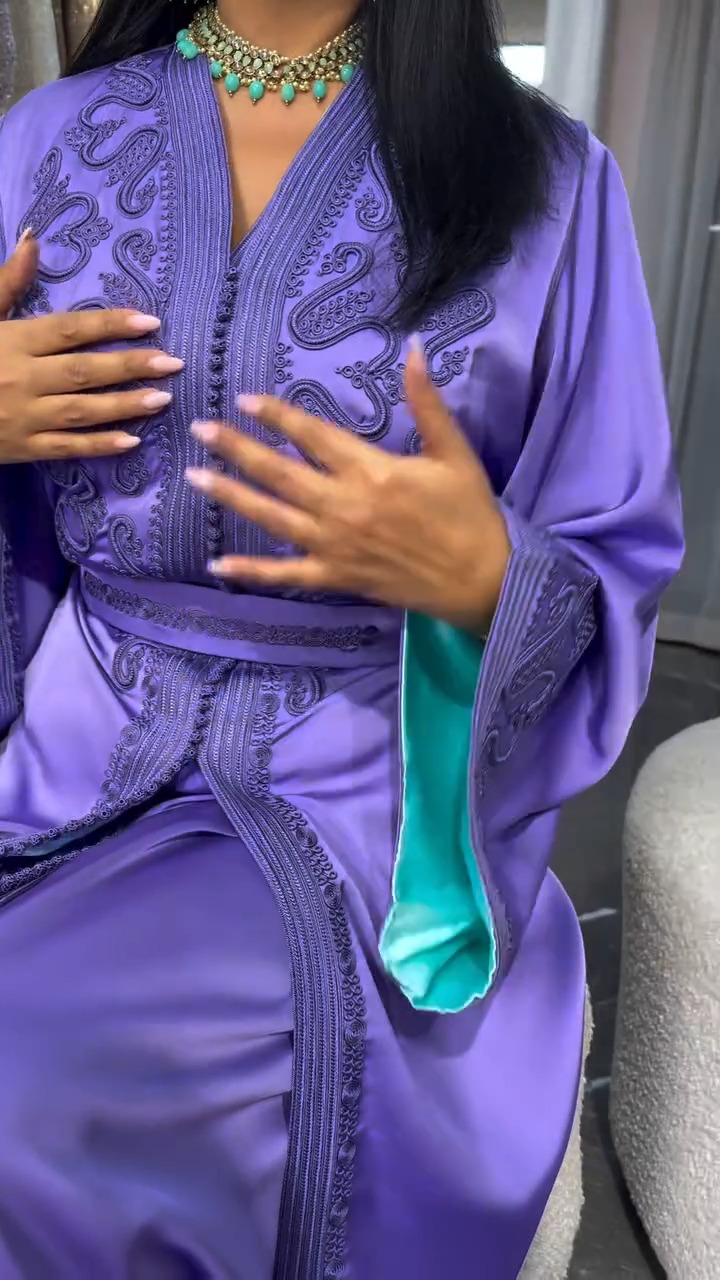 Elegant Purple Moroccan Kaftan