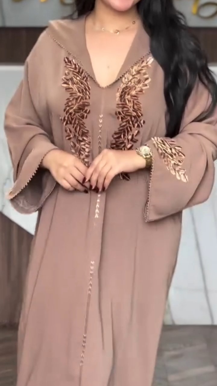 Brown Embroidered Djellaba