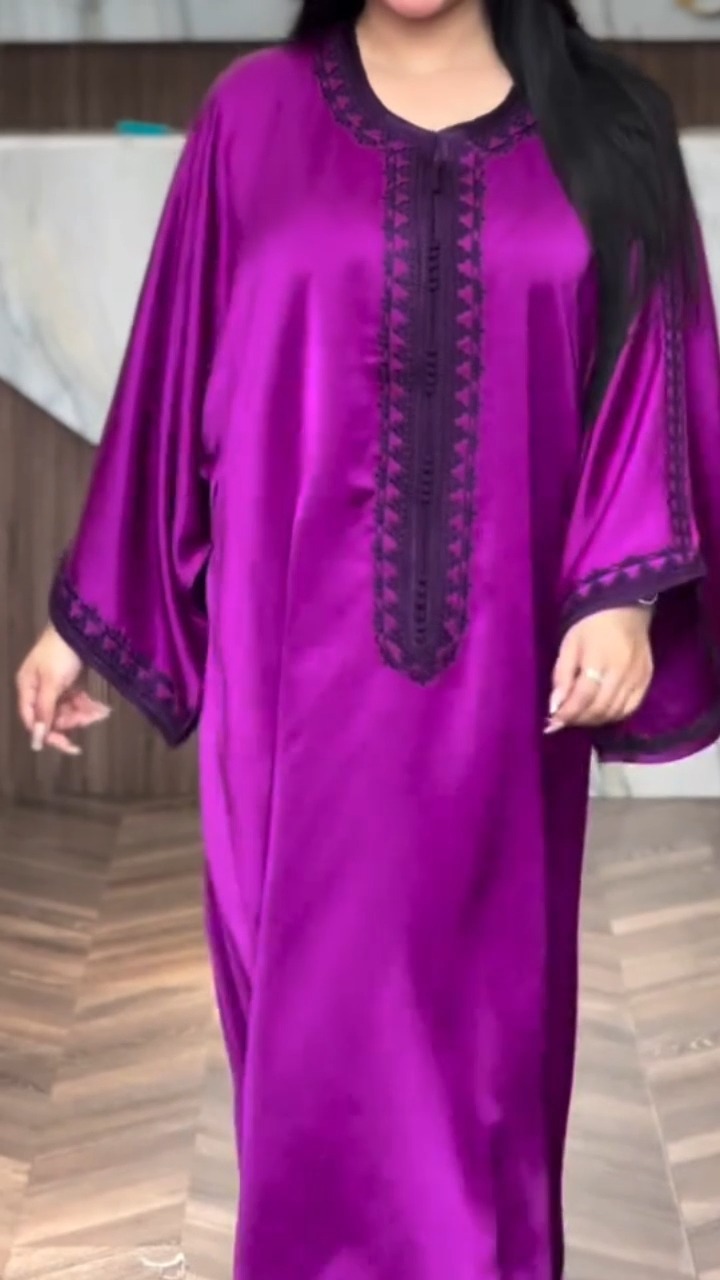 Purple Satin Caftan