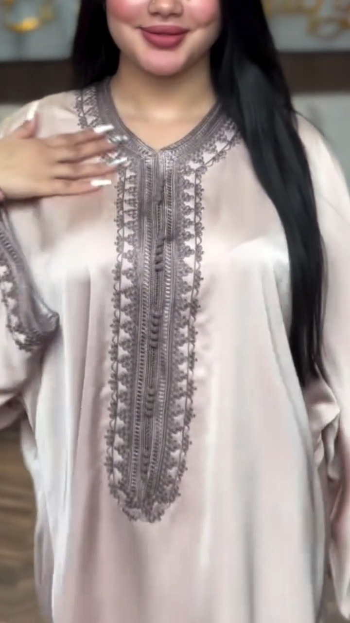 Embroidered Satin Kaftan