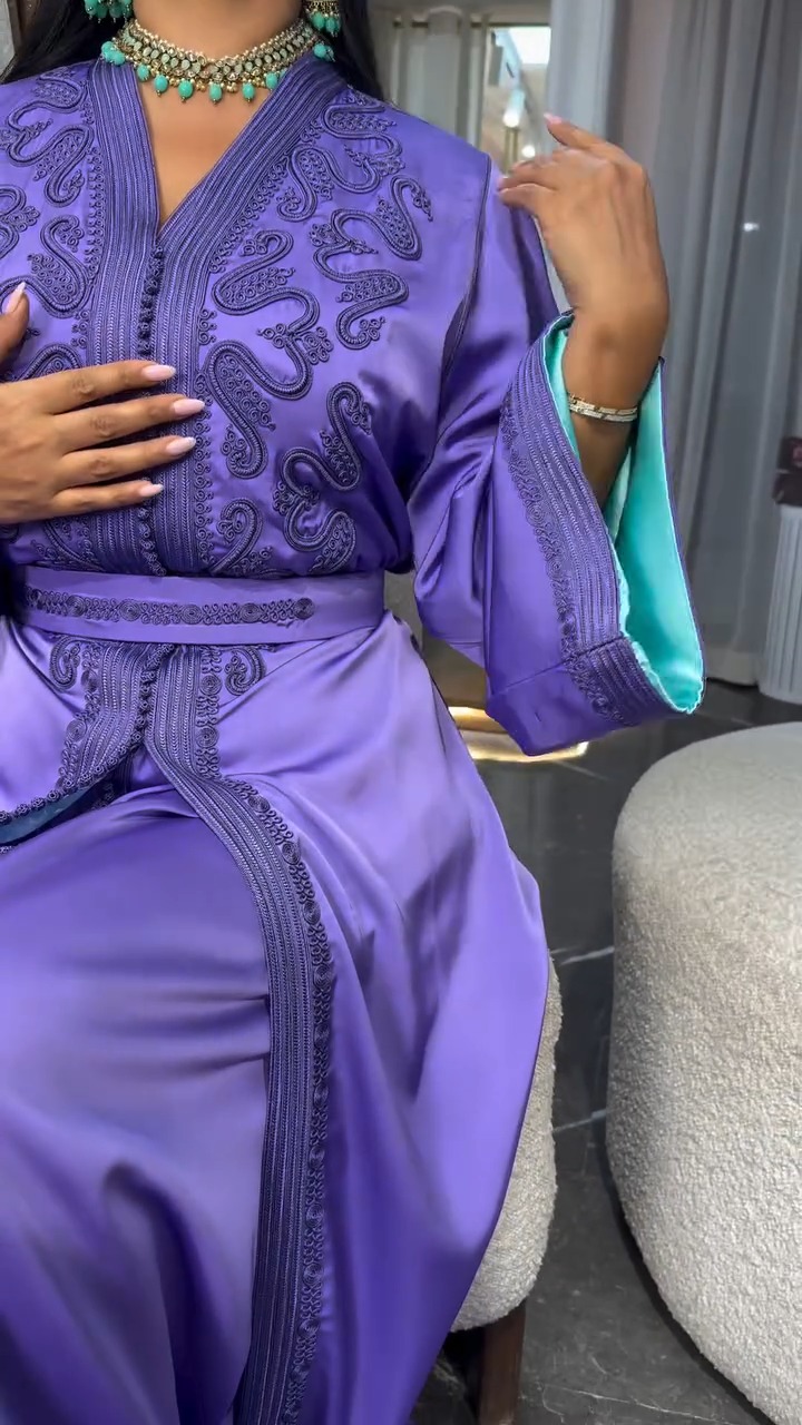 Elegant Purple Moroccan Kaftan