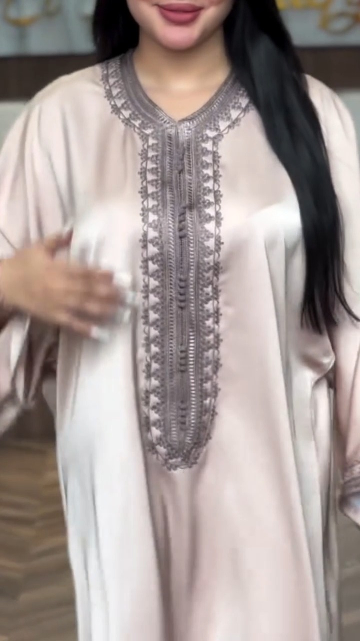 Embroidered Satin Kaftan