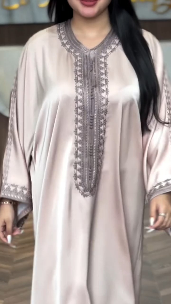 Embroidered Satin Kaftan
