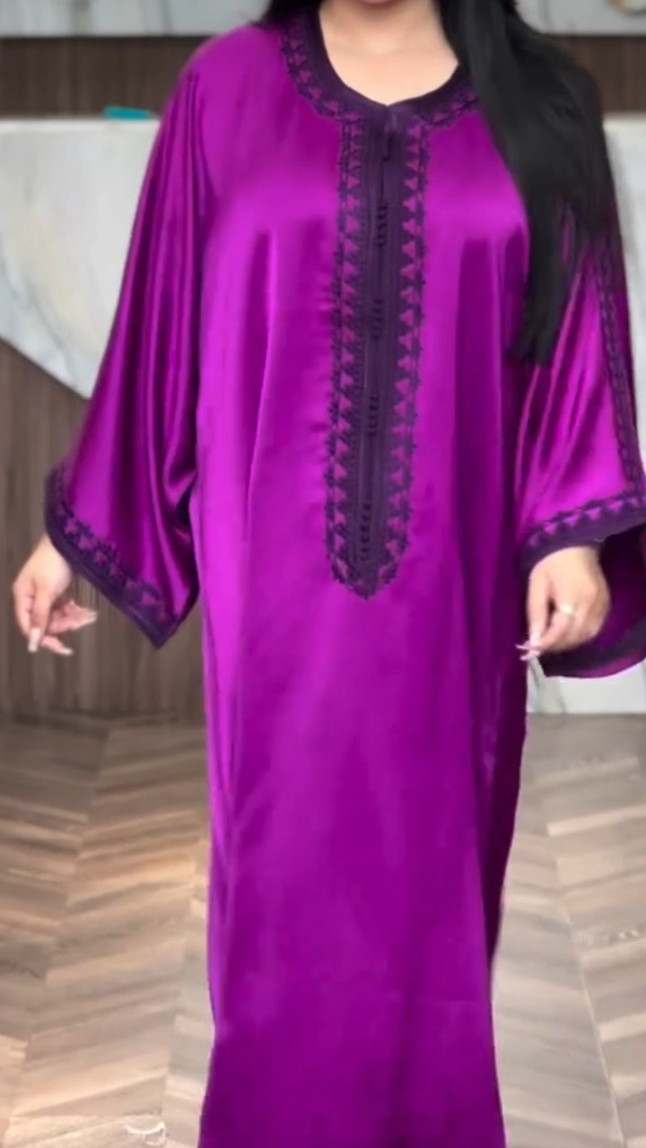 Purple Satin Caftan