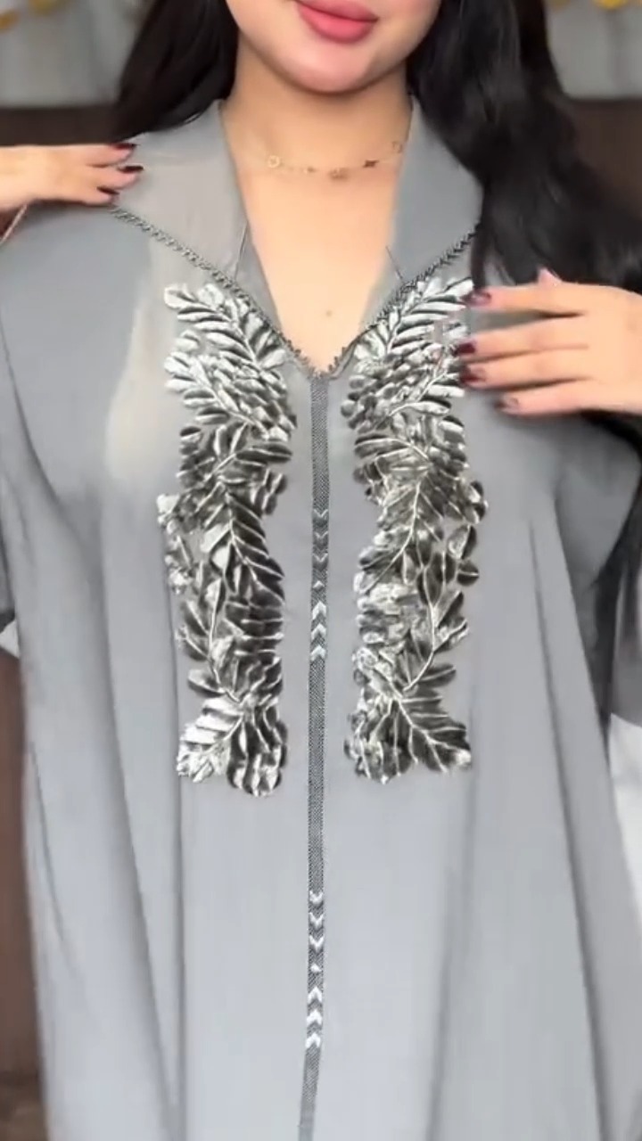 Elegant Grey Kaftan jellabya