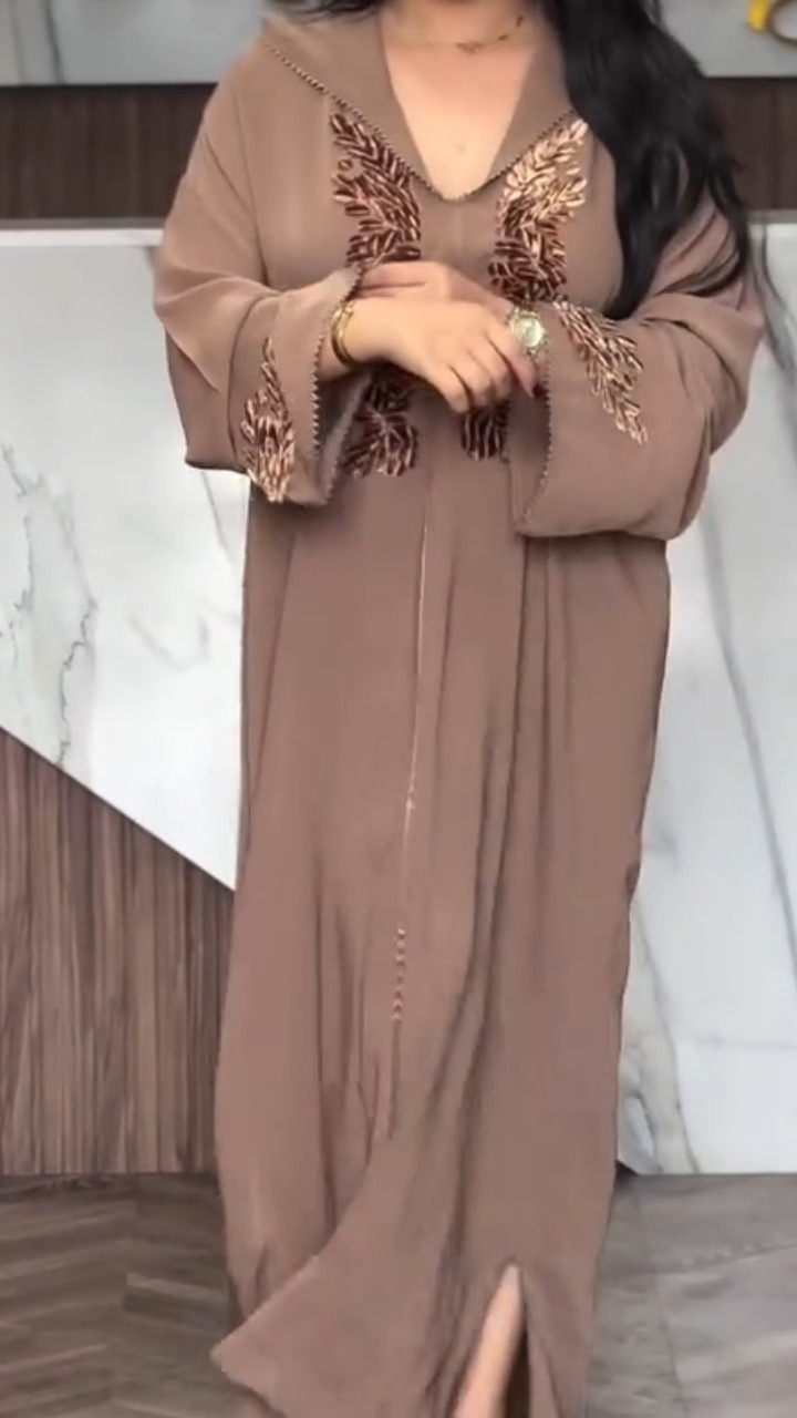 Brown Embroidered Djellaba