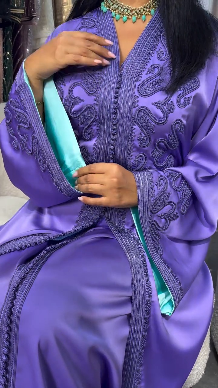 Elegant Purple Moroccan Kaftan