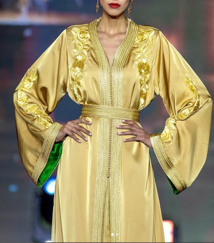 Elegant Gold Embroidered caftan