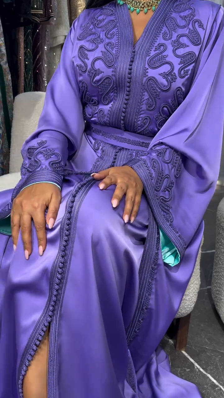 Elegant Purple Moroccan Kaftan