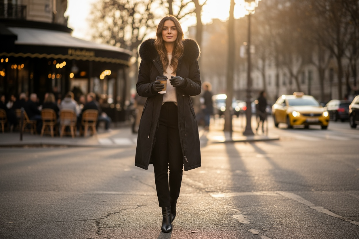 Manteau d'hiver noir