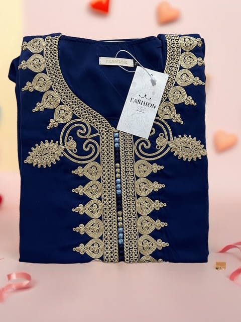 Caftan oriental bleu marine